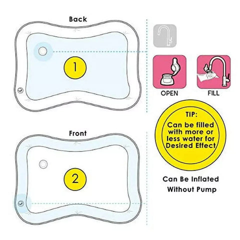 Baby Water Play Mat Inflatable Infant Toddler Kid Floor Fun Tummy Fill up Large