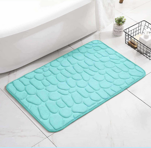 Bath Mat Memory Foam Aqua Pedestal Set Non Slip Bathroom Mats Ultra Soft Toilet