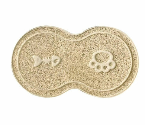 Beige Multi-Purpose 8 Shape Pet Feeding Mat Dog/Puppy/Cat Food Bowl Place Mat UK