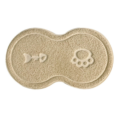 Beige Multi-Purpose 8 Shape Pet Feeding Mat Dog/Puppy/Cat Food Bowl Place Mat UK