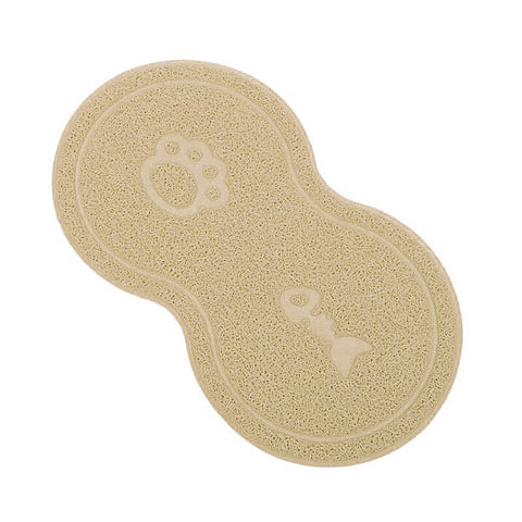Beige Multi-Purpose 8 Shape Pet Feeding Mat Dog/Puppy/Cat Food Bowl Place Mat UK