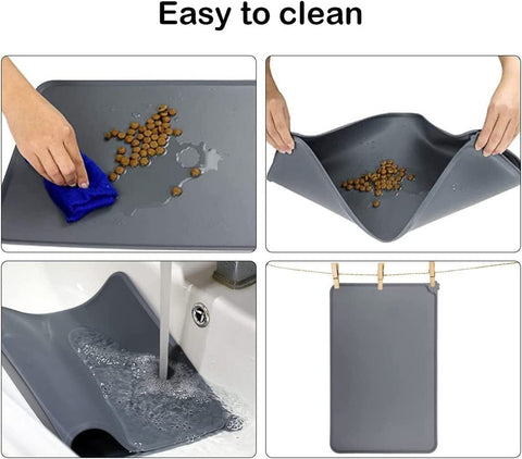Cat Dog Food Mat For Pet Feeding Bowl Floors Waterproof Non Slip Silicone