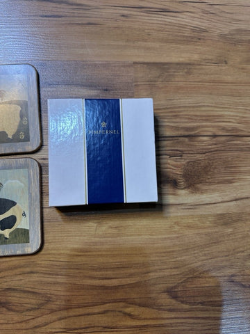 Coasters Farm Animals England Set Of 4 Cork Cow Cat Pig Rooster Sheep