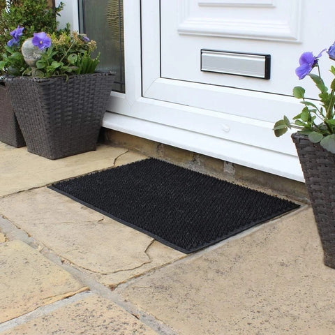Condor Classic Astro Turf Look Rubber Scraper Mat Black Doormat 40 x 60cm