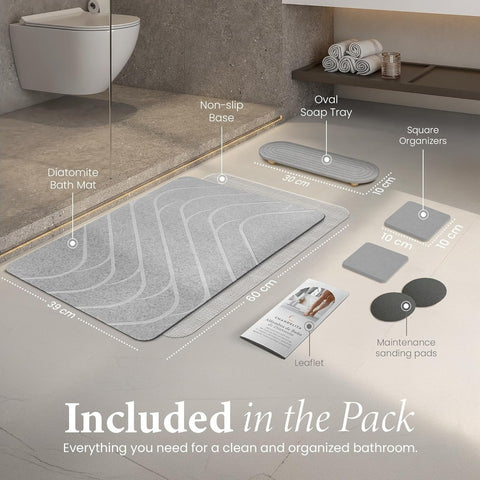Diatomite Stone Bath Mat Non-slip Quick Dry Shower Mat Absorbent Hygiene Bath...