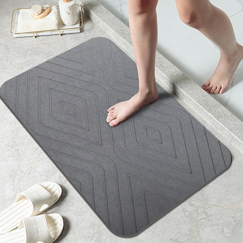 Diatomite Stone Bath Mat 2 Pack Non-Slip Absorbent Quick Dry Bathroom Floor Rug