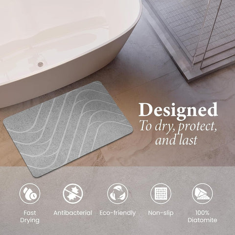 Diatomite Stone Bath Mat Non-slip Quick Dry Shower Mat Absorbent Hygiene Bath...