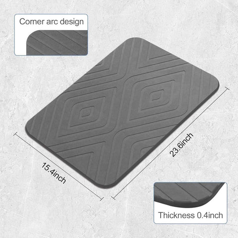 Diatomite Stone Bath Mat 2 Pack Non-Slip Absorbent Quick Dry Bathroom Floor Rug