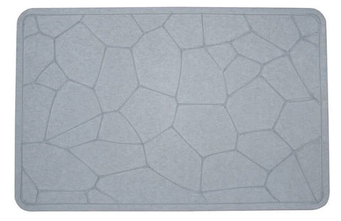 Engraved Diatomite Stone Dark Bath Mat Absorbent Drying Bath Rugs Non-Slip Mat