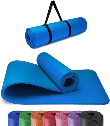 61x 185cm Yoga Mat 10mm Thick Gym Exercise Fitness Pilates Workout Mat Non Slip