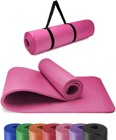 61x 185cm Yoga Mat 10mm Thick Gym Exercise Fitness Pilates Workout Mat Non Slip