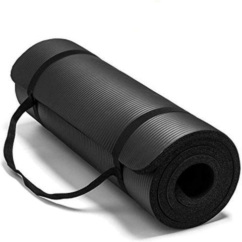 61x 185cm Yoga Mat 10mm Thick Gym Exercise Fitness Pilates Workout Mat Non Slip