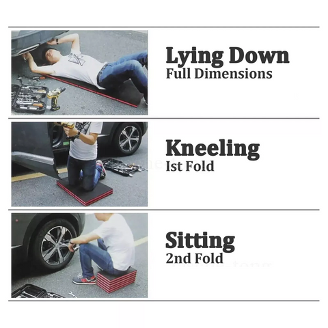 3in1 Folding Mechanics Foam Work Mat Sitting Kneeling Lying For Workshop Garage