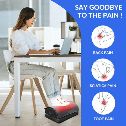 Footrest for Under Desk at Work, Vibrating & Heating, Memory Foam, Gift