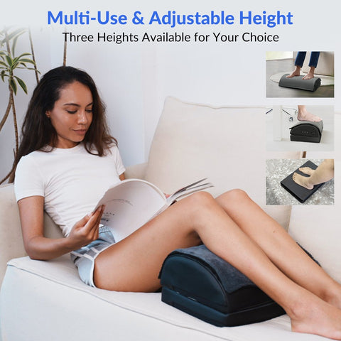 Footrest for Under Desk at Work, Vibrating & Heating, Memory Foam, Gift
