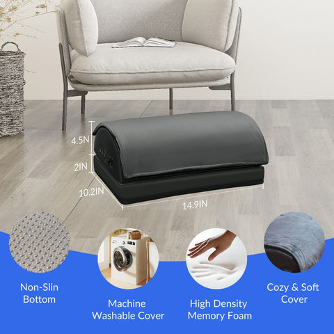 Footrest for Under Desk at Work, Vibrating & Heating, Memory Foam, Gift