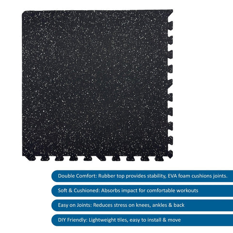 EXTRA THICK 14mm GYM FLOORING INTERLOCKING FLOOR MAT EVA RUBBER HEAVY DUTY TILES