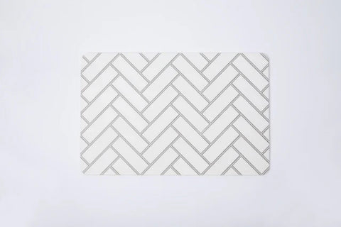 Grey stripe Diatomite Stone BathMat Absorbent Drying BathSTONE Rug Non-Slip Mat