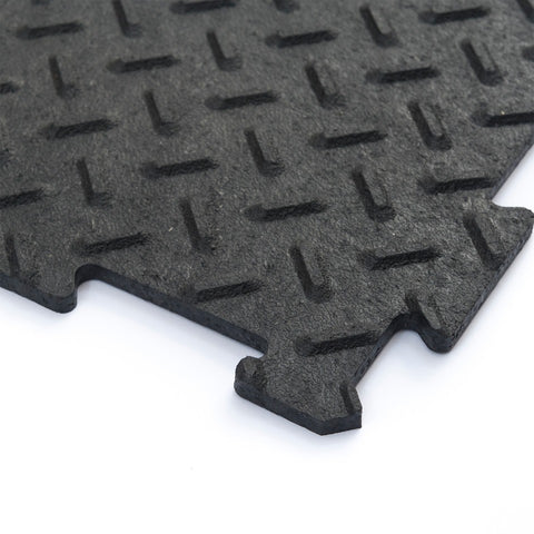 CHECKER Gym rubber garage workshop Home Gym Utility Floor Tiles Mats Pack of 10