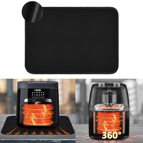 Heat Resistant Kitchen Mat in Black for Air Fryer and Cookware 60x40 CM