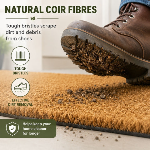 Heavy Duty Entrance Door Matting - Indoor / Outdoor Natural Coconut Coir Mats
