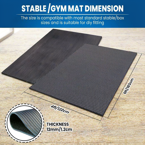 Equimed 6ft x 4ft 18mm Heavy Duty Rubber Mat - Stable, Gym, Garage, Wash Bay