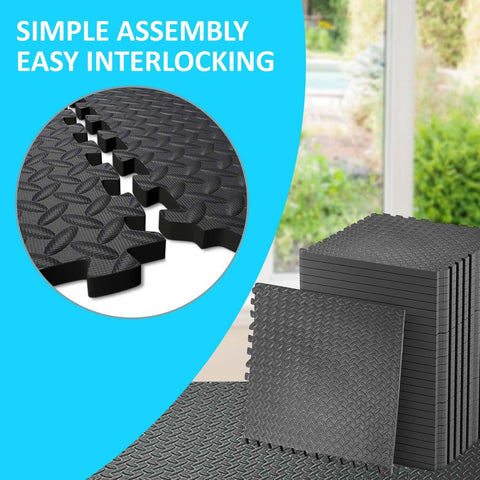 36PCS INTERLOCKING FOAM MATS FLOOR TILES GYM YOGA MAT PLAY ROOM HOT TUB