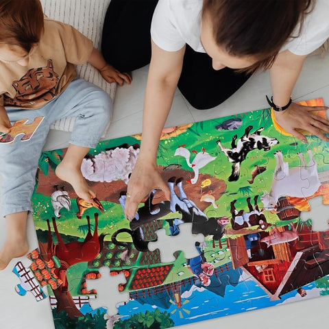 Jumbo Floor Puzzle for Kids,Farm Animals Jigsaw Large Puzzles,48 Piece Barn P...