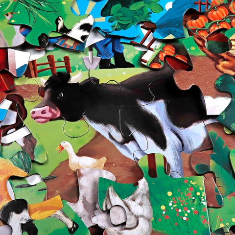Jumbo Floor Puzzle for Kids,Farm Animals Jigsaw Large Puzzles,48 Piece Barn P...