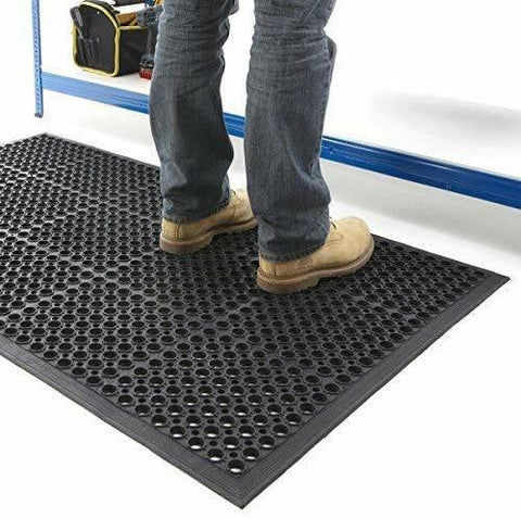 Large Heavy Duty Rubber Ring Entrance Mat Safety Anti-Fatigue Non Slip Workplace