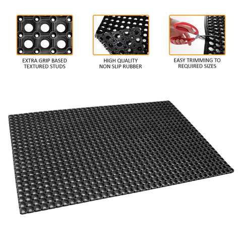 Large Non Slip Rubber Ring Door Mat Industrial House Outdoor Entrance Rug Carpet