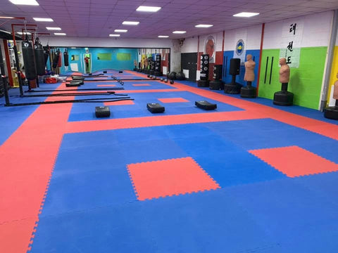 40mm Martial Arts Jigsaw Mats 1m2 Red/Blue Karate TKD Yoga Judo BJJ Muay Thai
