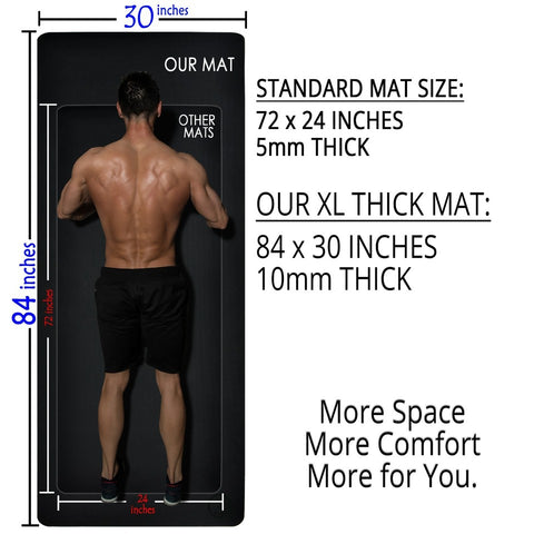 Thick & XL Yoga Mat. 84x30 (1/2" thick) Exercise Mat for Home or Studio