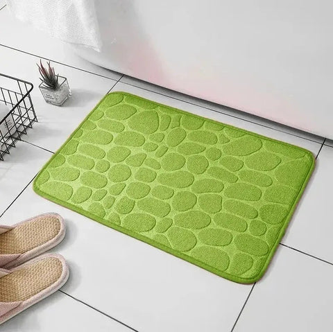 Memory Foam Bath Mat Anti-Slip Pebble Rug Soft Cobblestone Carpet Bathroom Floor