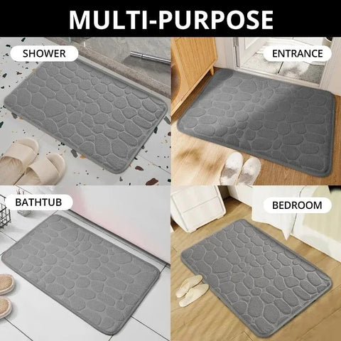 Memory Foam Bath Mat Non Slip Microfiber Bathroom Rug Pebble Floor Carpet Mat UK
