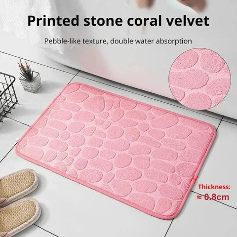 Memory Foam Bath Mat Non Slip Microfiber Bathroom Rug Pebble Floor Carpet Mat UK