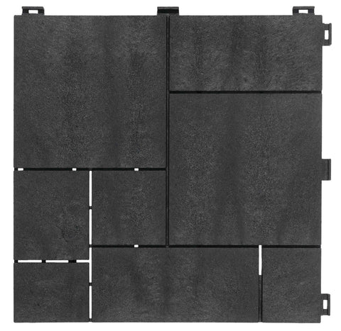 Interlocking Mosaic Decking Tiles 30x30cm Outdoor Patio Garden Floor Terrace