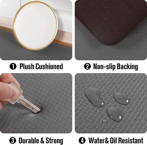Non Slip Anti Fatigue Kitchen Standing Mat Cushioned PVC Waterproof Rug