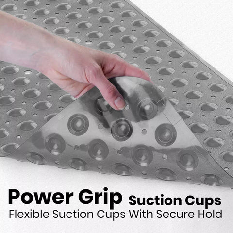 Non Slip Bath Mat Extra Large Bathtub Shower Mat Anti Mold Rubber Strong Suction