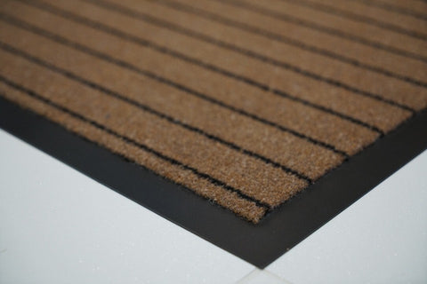 Non Slip Heavy Duty Rubber Edged PVC Striped Design Coloured Door Entrance Mats