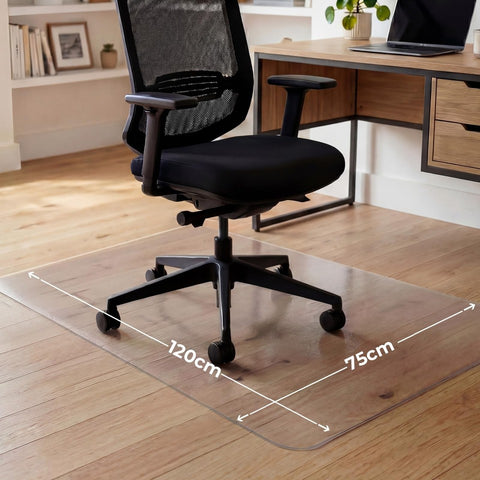 Office Chair Mat for Hardwood Floor, Under Desk 120 x 75 cm, Transparent