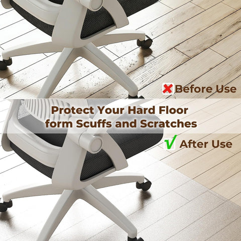 Office Chair Mat for Hardwood Floor, Under Desk 120 x 75 cm, Transparent