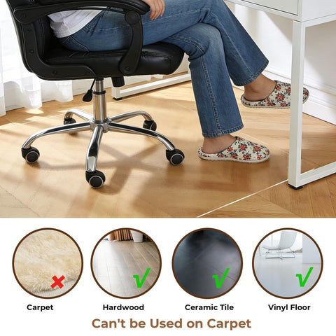 Office Chair Mat for Hardwood Floor, Under Desk 120 x 75 cm, Transparent