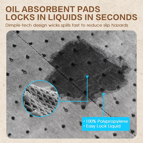 Oil Absorbent Pads Roll, Oil Absorbent Mat 15" X 50' Heavy Duty for Industrial