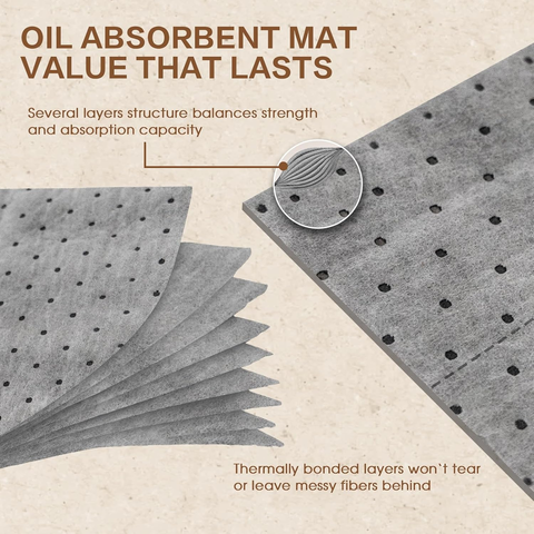 Oil Absorbent Pads Roll, Oil Absorbent Mat 15" X 50' Heavy Duty for Industrial