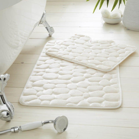2 Piece Memory Foam Bath Mat Set Non Slip Soft Bathroom Rug Toilet Pedestal Mat