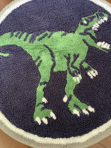 Pottery Barn Kids T Rex Bath Mat Round Dinosaur Area Rug FREE SHIPPING!