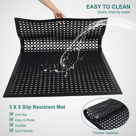 Anti-fatigue Rubber Floor Mats for Kitchen Bar Indoor Commercial Heavy Duty FL