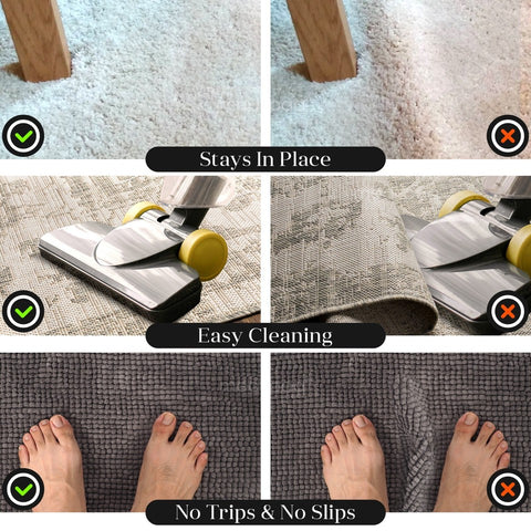 Rug Grippers Carpet Corner Grips Anti Slip Stop Sliding Curling Reusable Pads