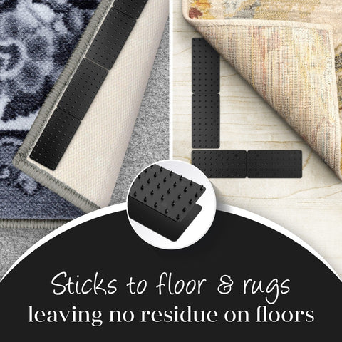 Rug Grippers Carpet Corner Grips Anti Slip Stop Sliding Curling Reusable Pads